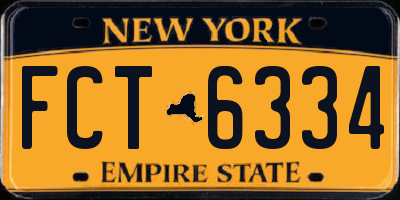 NY license plate FCT6334