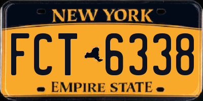 NY license plate FCT6338