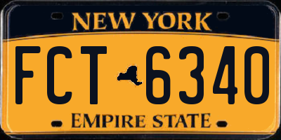 NY license plate FCT6340