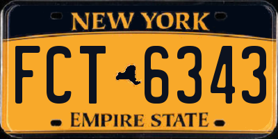 NY license plate FCT6343