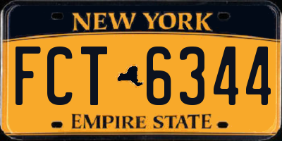 NY license plate FCT6344