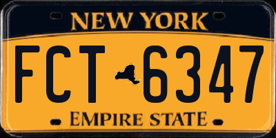 NY license plate FCT6347