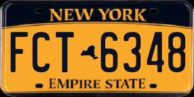 NY license plate FCT6348