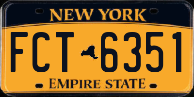 NY license plate FCT6351
