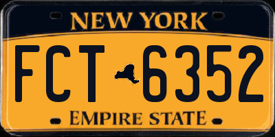 NY license plate FCT6352