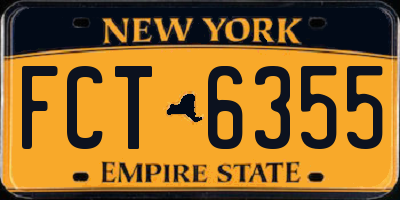 NY license plate FCT6355