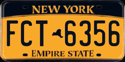 NY license plate FCT6356