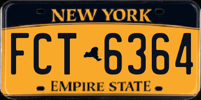 NY license plate FCT6364