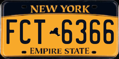 NY license plate FCT6366