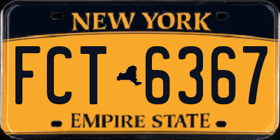 NY license plate FCT6367