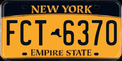 NY license plate FCT6370