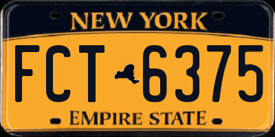 NY license plate FCT6375