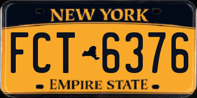 NY license plate FCT6376