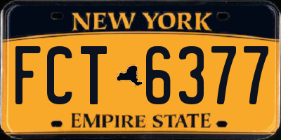 NY license plate FCT6377