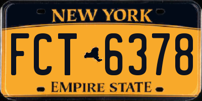 NY license plate FCT6378