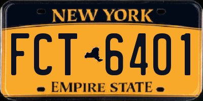 NY license plate FCT6401