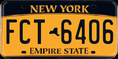 NY license plate FCT6406