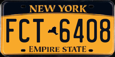 NY license plate FCT6408