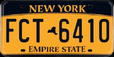 NY license plate FCT6410