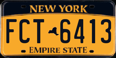 NY license plate FCT6413