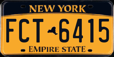 NY license plate FCT6415