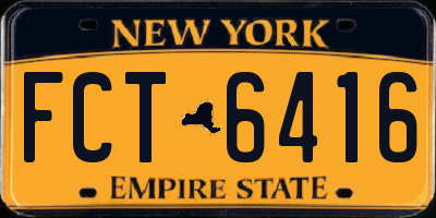NY license plate FCT6416