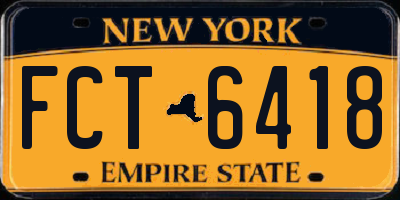 NY license plate FCT6418