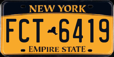 NY license plate FCT6419