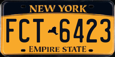 NY license plate FCT6423