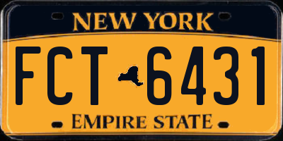 NY license plate FCT6431