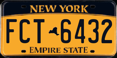 NY license plate FCT6432