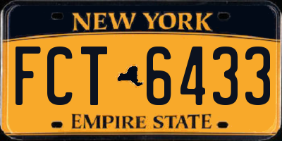 NY license plate FCT6433