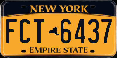 NY license plate FCT6437
