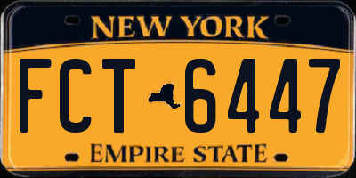 NY license plate FCT6447