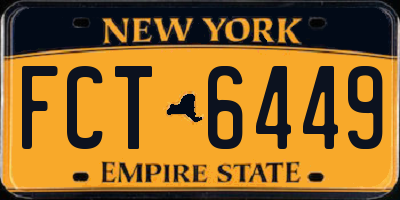 NY license plate FCT6449