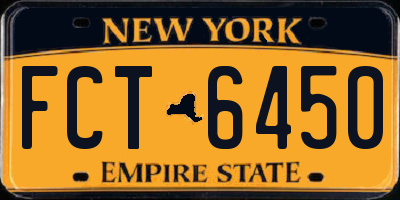 NY license plate FCT6450