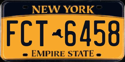 NY license plate FCT6458