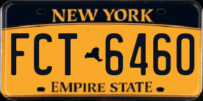 NY license plate FCT6460