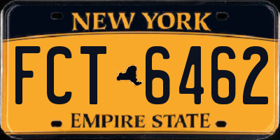 NY license plate FCT6462