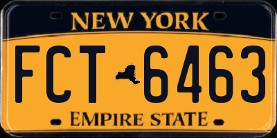 NY license plate FCT6463