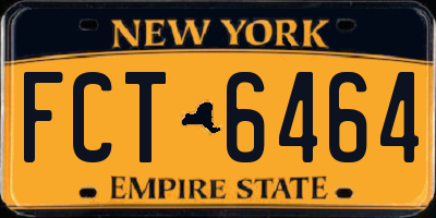 NY license plate FCT6464