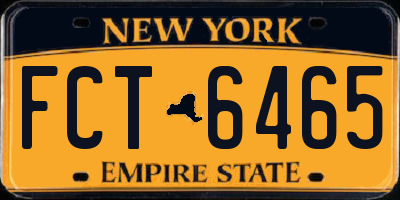 NY license plate FCT6465