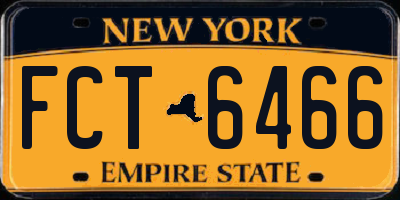 NY license plate FCT6466