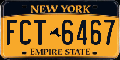 NY license plate FCT6467