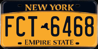 NY license plate FCT6468