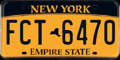NY license plate FCT6470