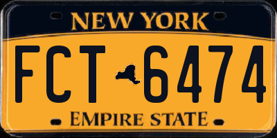 NY license plate FCT6474