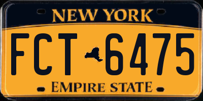 NY license plate FCT6475