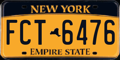 NY license plate FCT6476
