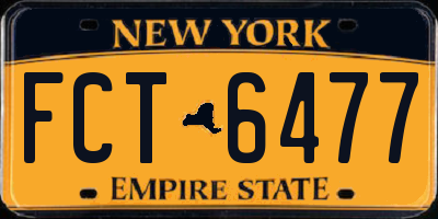 NY license plate FCT6477